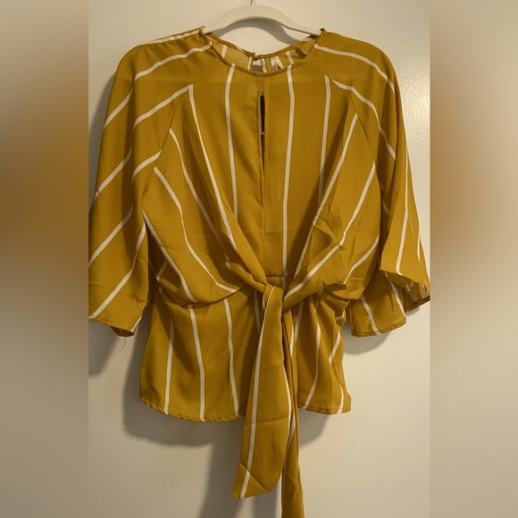 Mustard/Ivory Striped Blouse - Picture 1 of 1